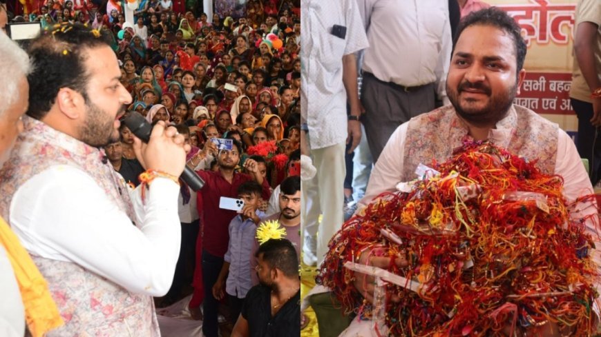 UP’s Bhagwantnagar Sees 20,000+ Sisters Tie Rakhi to Pushpendra Pratap Singh, Stirring Political Chatter