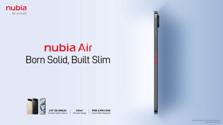 nubia Air redefines slim style by integrating a 5000mAh battery within a revolutionary body as thin as 5.9mm