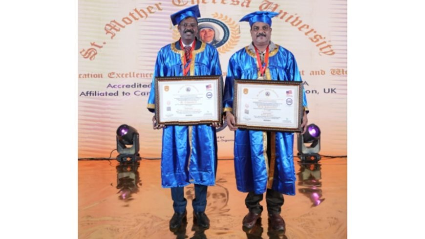 L&T VP Kumarasen and Sub-Inspector Sabarinathan Receive International Honorary Doctorates via Indian Media Works Initiative