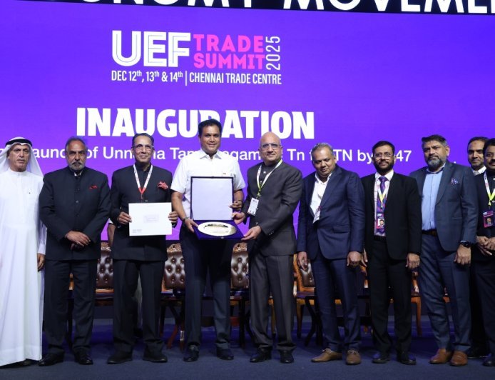 Historic MoU signed between UEF and UNSDC at the UEF Trade Summit 2025 Inaugurated by the Hon’ble Minister for Industries, GoTN, Thiru TRB Rajaa