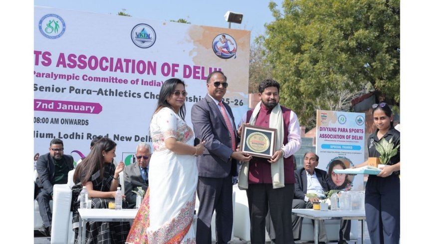 Grand Delhi State Para Athletics Championship Held in Memory of Kumari Mamta Devi; VKDL NPA Advisory Chairman Advocate Vinay Kumar Dubey Honored
