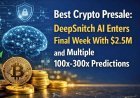 Best Crypto Presale: DeepSnitch AI Enters Final Week With $2.5M Secured and Multiple 100x-300x Predictions, LivLive and Flashpump Start Turning Heads
